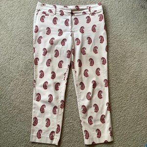 Ann Taylor Loft Paisley Print Original Ankle Pants